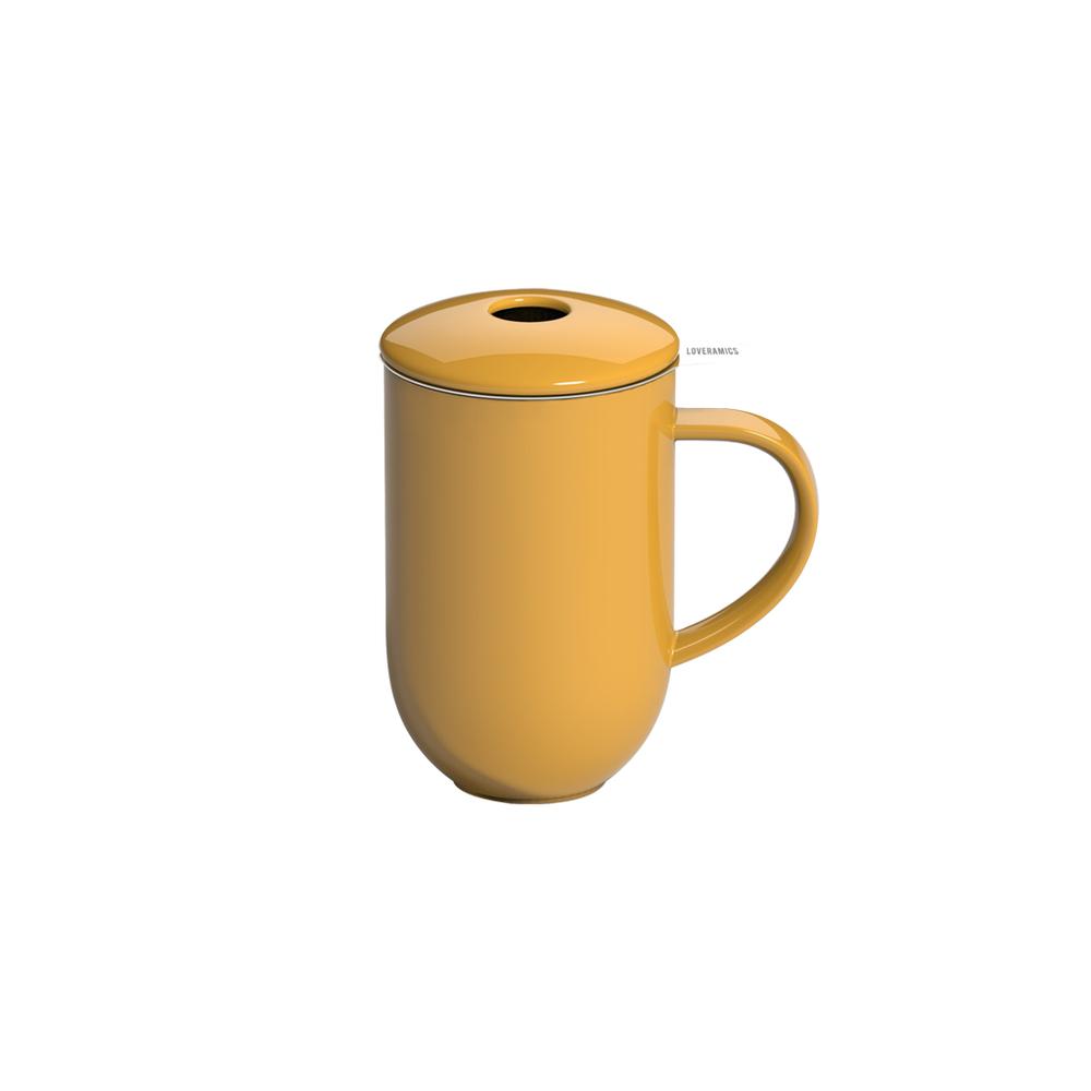צהוב - מאג תה 450 מ״ל עם בית חליטה ומכסה מקולקציית לוברמיקס פרו תה - Loveramics Pro Tea