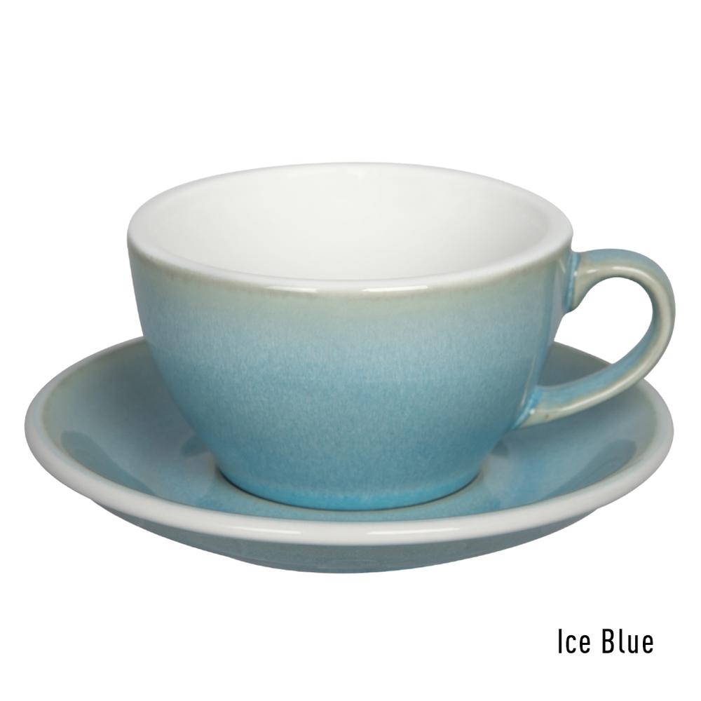 ICE BLUE - שישיית ספלי קפוצ'ינו 250 מ"ל עם צלוחית בצביעה מיוחדת מקולקציית אג - Loveramics Egg
