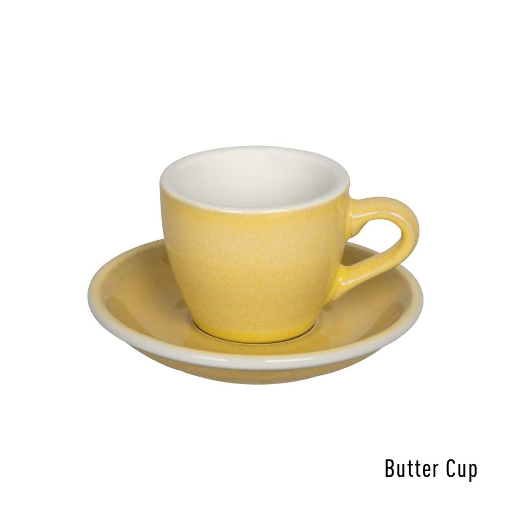 BUTTER CUP - שישיית ספלי אספרסו 80 מ"ל עם צלוחית בצביעה מיוחדת מקולקציית אג - Egg