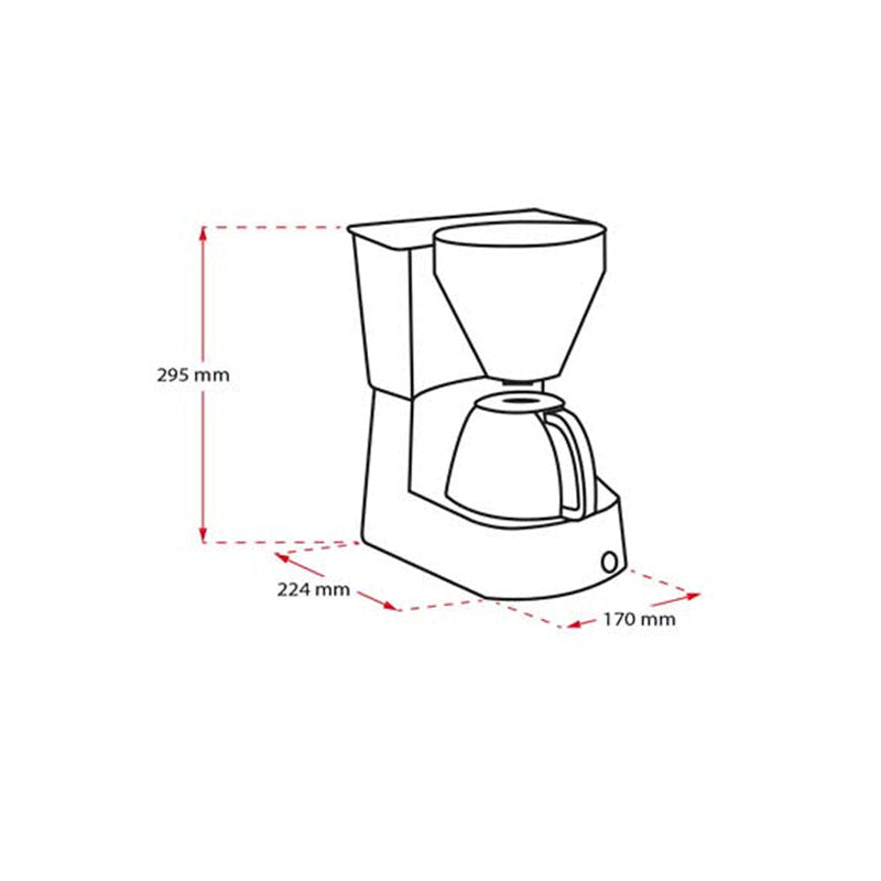 סכמת מכונת קפה פילטר איזי מליטה בצבע שחור - Melitta EASY Filter Coffee Machine Black