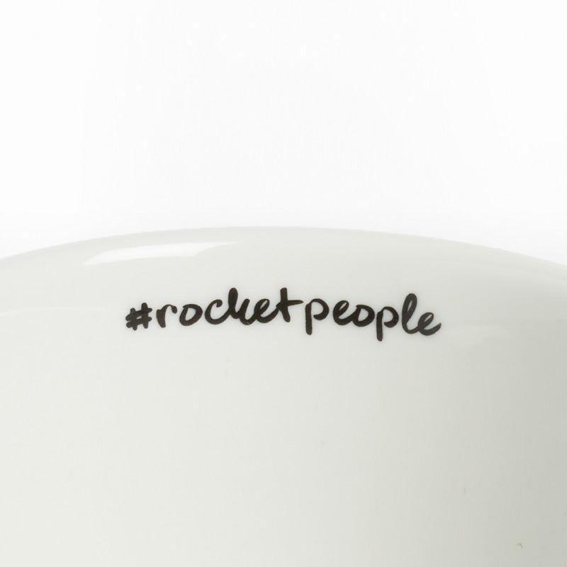 כיתוב על כוס אספרסו 80 מ״ל עם תחתית בצבע לבן - רוקט - Rocket