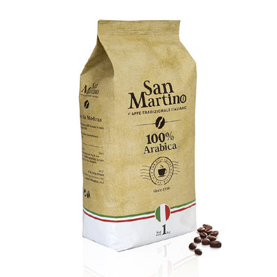 1 ק״ג פולי קפה 100% ערביקה סן מרטינו - San Martino 100% Arabica