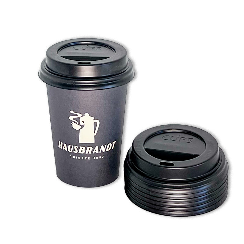 מכסים לכוסות חד פעמיות לשתיה חמה בנפח 8oz (כ-250 מ״ל) - 1,000 יח׳ - Hausbrandt
