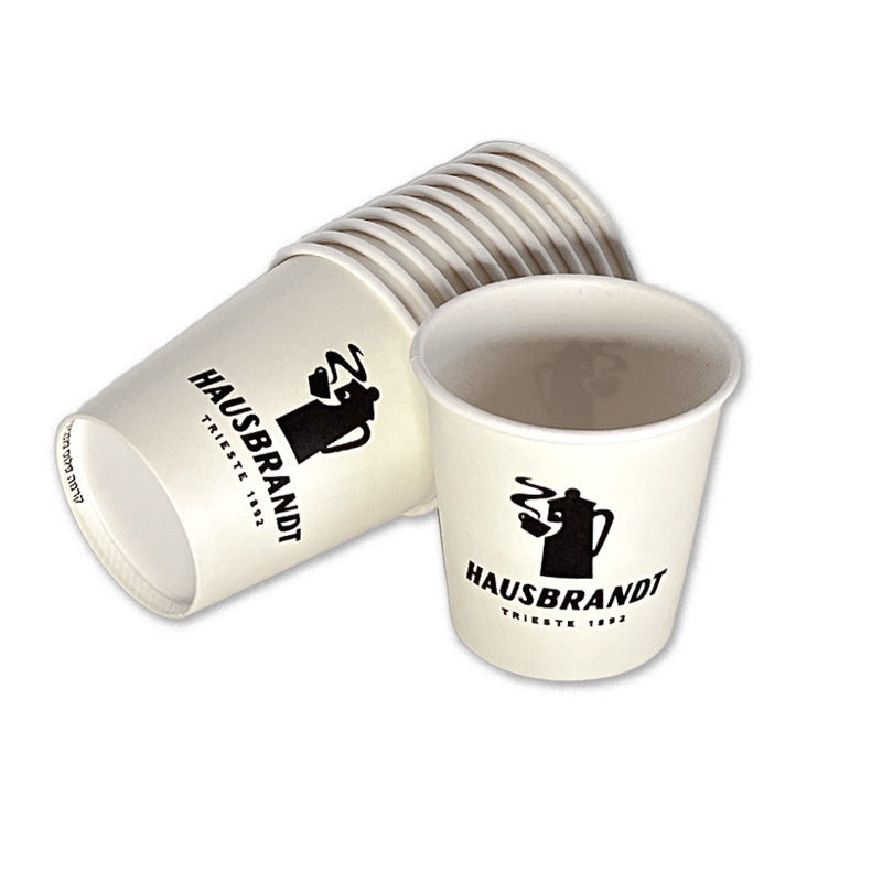 כוסות חד פעמיות לשתיה חמה בנפח 4oz (כ-90 מ״ל) - 100 יח׳ - Hausbrandt