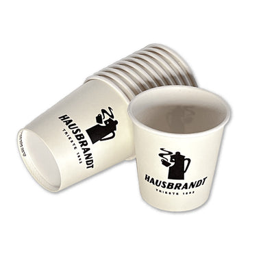 כוסות חד פעמיות לשתיה חמה בנפח 4oz (כ-90 מ״ל) - 100 יח׳ - Hausbrandt