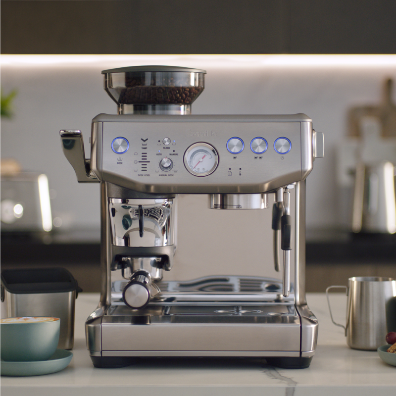 מכונת קפה טוחנת ברוויל בריסטה אקספרס - Breville Barista Express Silver BES876BSS