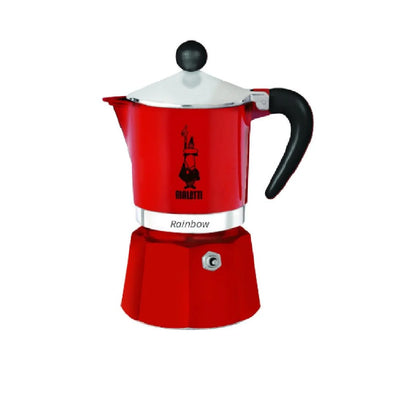 מקינטה 3 כוסות - בצבע אדום - Bialetti Rainbow