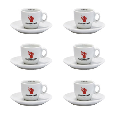 שישיית כוסות אספרסו האוסברנדט עם תחתית לימיטד מסדרת בתי הקפה - 70 מ״ל - Hausbrandt