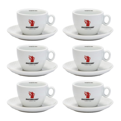 שישיית כוסות קפוצ'ינו האוסברנדט עם תחתית לימיטד מסדרת בתי הקפה - 180 מ״ל - Hausbrandt