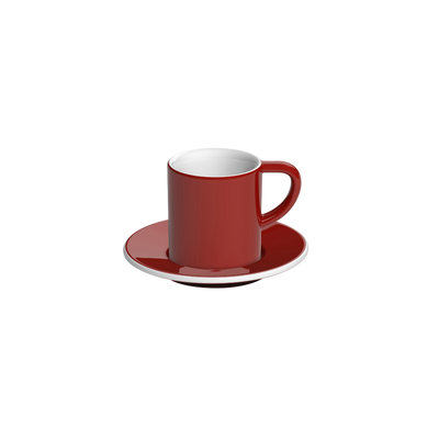 סט אדום - ספל אספרסו 80 מ״ל עם צלוחית מקולקציית לוברמיקס בונד - Loveramics Bond