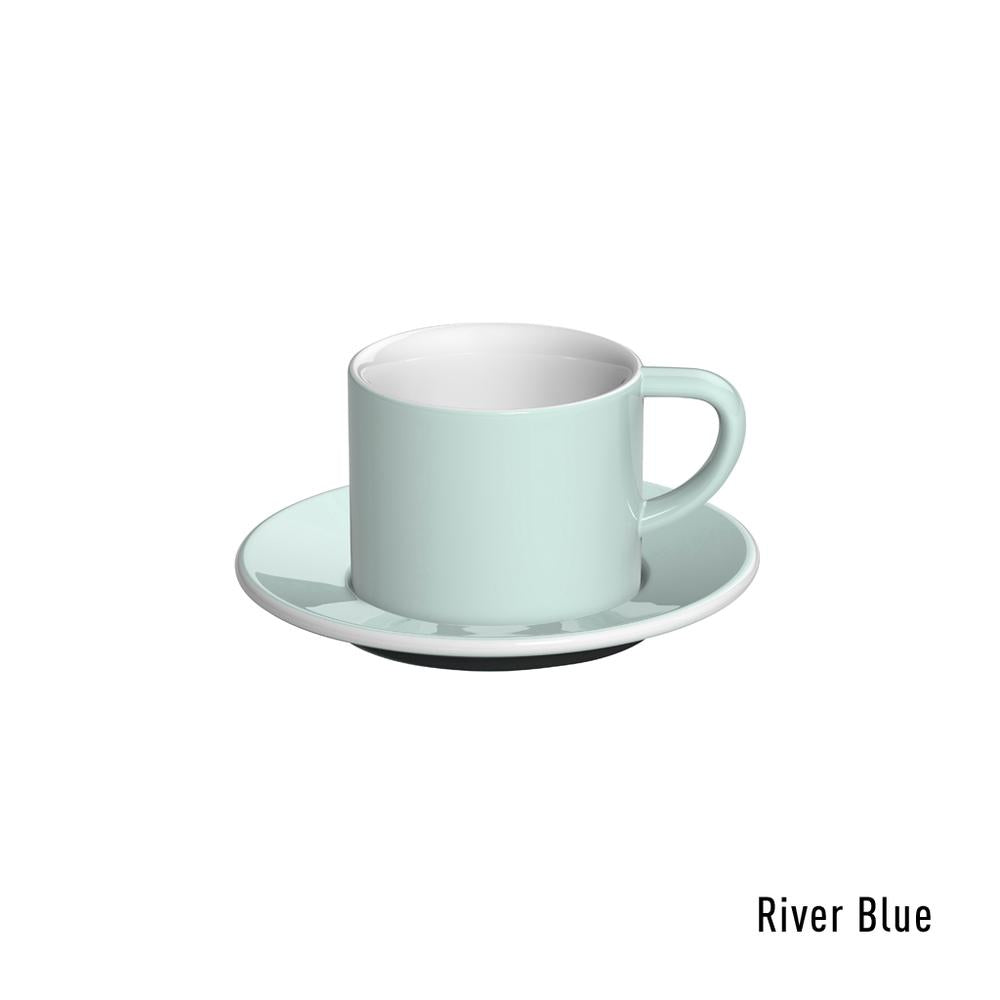 RIVER BLUE - ספל קפוצ׳ינו 150 מ״ל עם צלוחית מקולקציית לוברמיקס בונד - Loveramics Bond