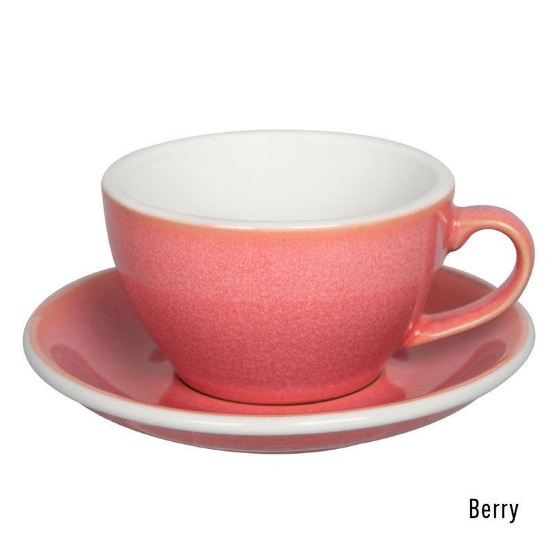 BERRY - שישיית ספלי קפוצ'ינו 250 מ"ל עם צלוחית בצביעה מיוחדת מקולקציית אג - Loveramics Egg