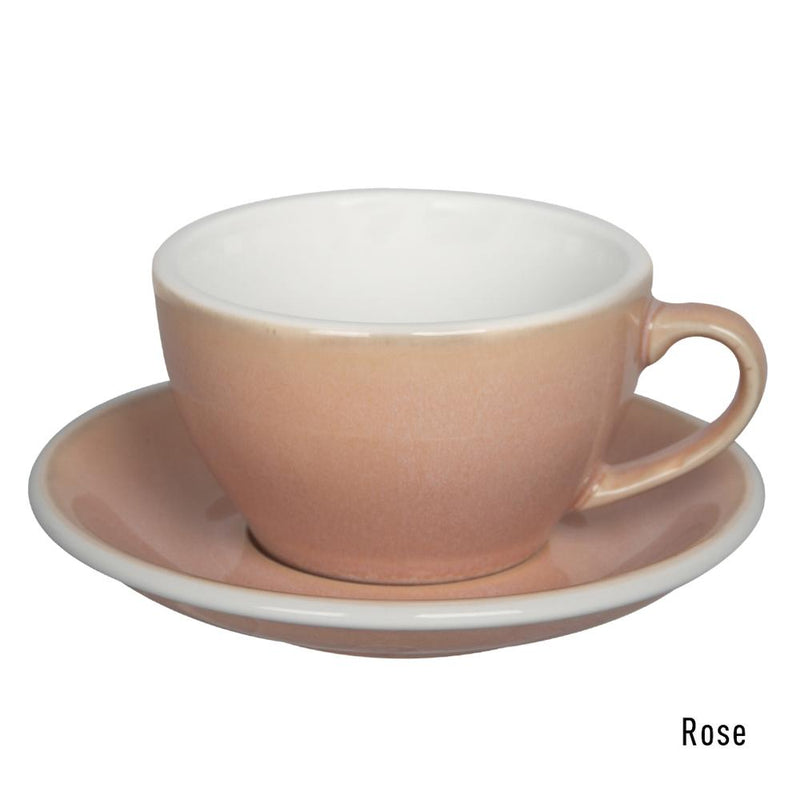 ROSE - שישיית ספלי קפוצ'ינו 250 מ"ל עם צלוחית בצביעה מיוחדת מקולקציית אג - Loveramics Egg