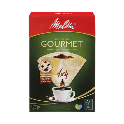 80 פילטרים מנייר גורמה נטורה 1x4 של מליטה - Melitta Gourmet 1x4 Natura