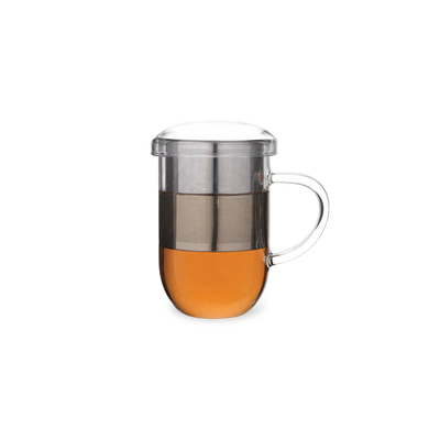 מאג תה מזכוכית 450 מ״ל עם בית חליטה ומכסה מקולקציית פרו תה - PRO TEA 2023