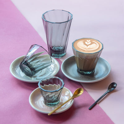 שישיית כוסות טוויסטד זכוכית שחורה מקולקציית אורבן גלאס - Urban Glass